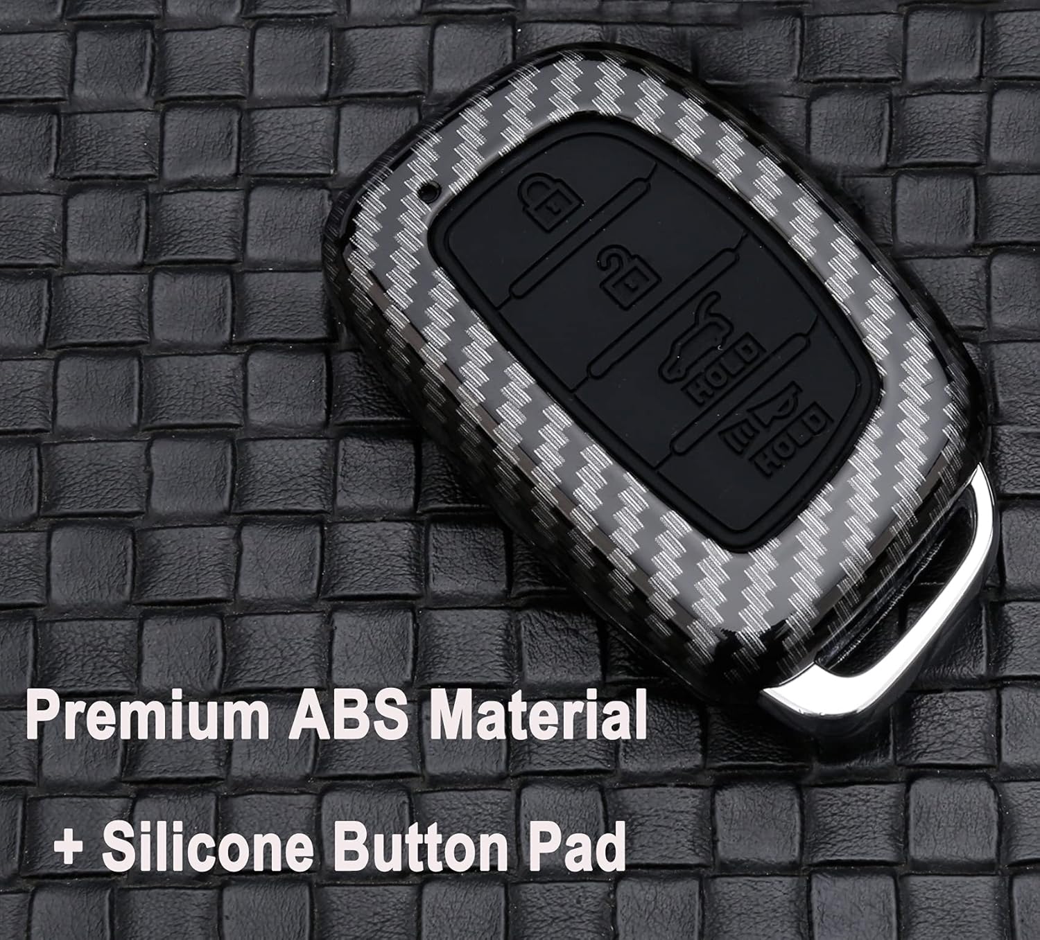 Muxkenper Muxkenper Key Fob Cover Case for 2018 2017 2016 Hyundai Tucson Elantra Sonata 4 Buttons Keyless Entry Remote Case Holder ABS Carbon Fiber Pattern - View 3 of 7