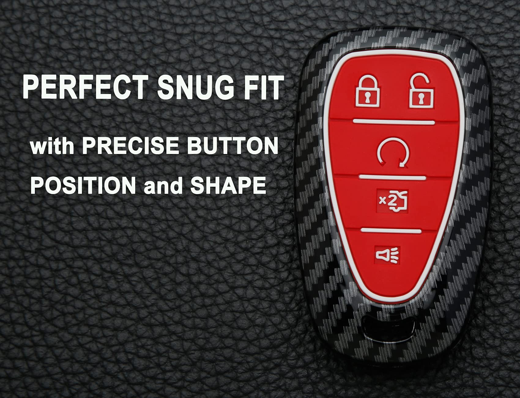 Muxkenper Key Fob Cover Case Fit for Chevrolet 2019 2018 2017 Chevy Malibu Camaro Equinox Trax Traverse Sonic Cruze Volt Spark Keyless Entry Remote Case Holder - View 4 of 7