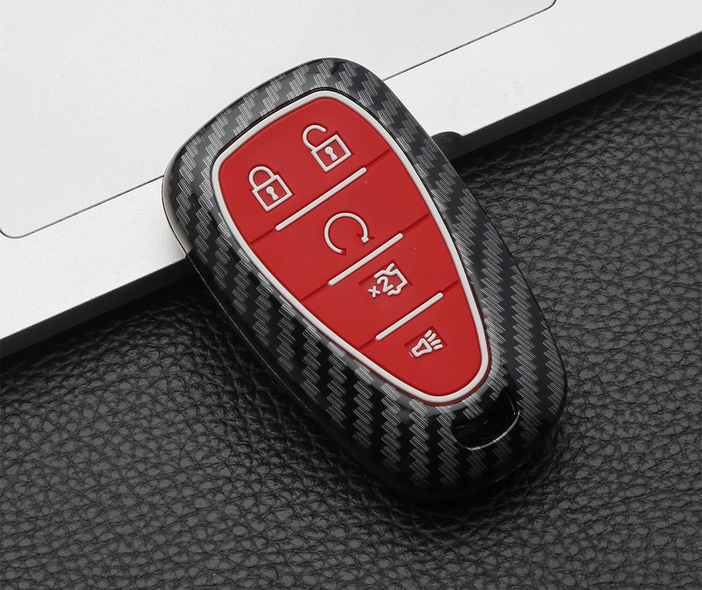 Muxkenper Key Fob Cover Case Fit for Chevrolet 2019 2018 2017 Chevy Malibu Camaro Equinox Trax Traverse Sonic Cruze Volt Spark Keyless Entry Remote Case Holder - View 7 of 7