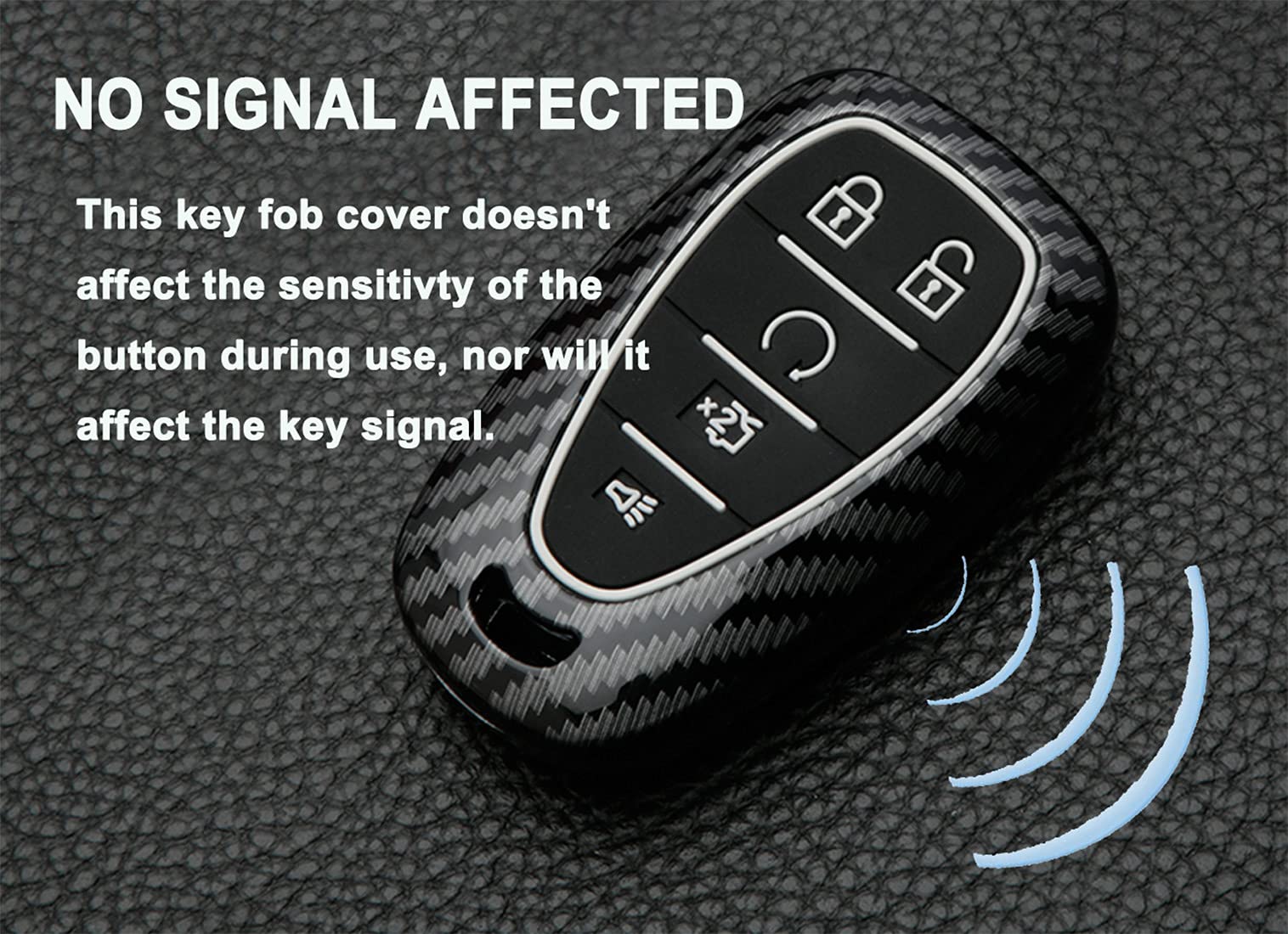 Muxkenper Key Fob Cover Case Fit for Chevrolet 2019 2018 2017 Chevy Malibu Camaro Equinox Trax Traverse Sonic Cruze Volt Spark Keyless Entry Remote Case Holder - View 3 of 7