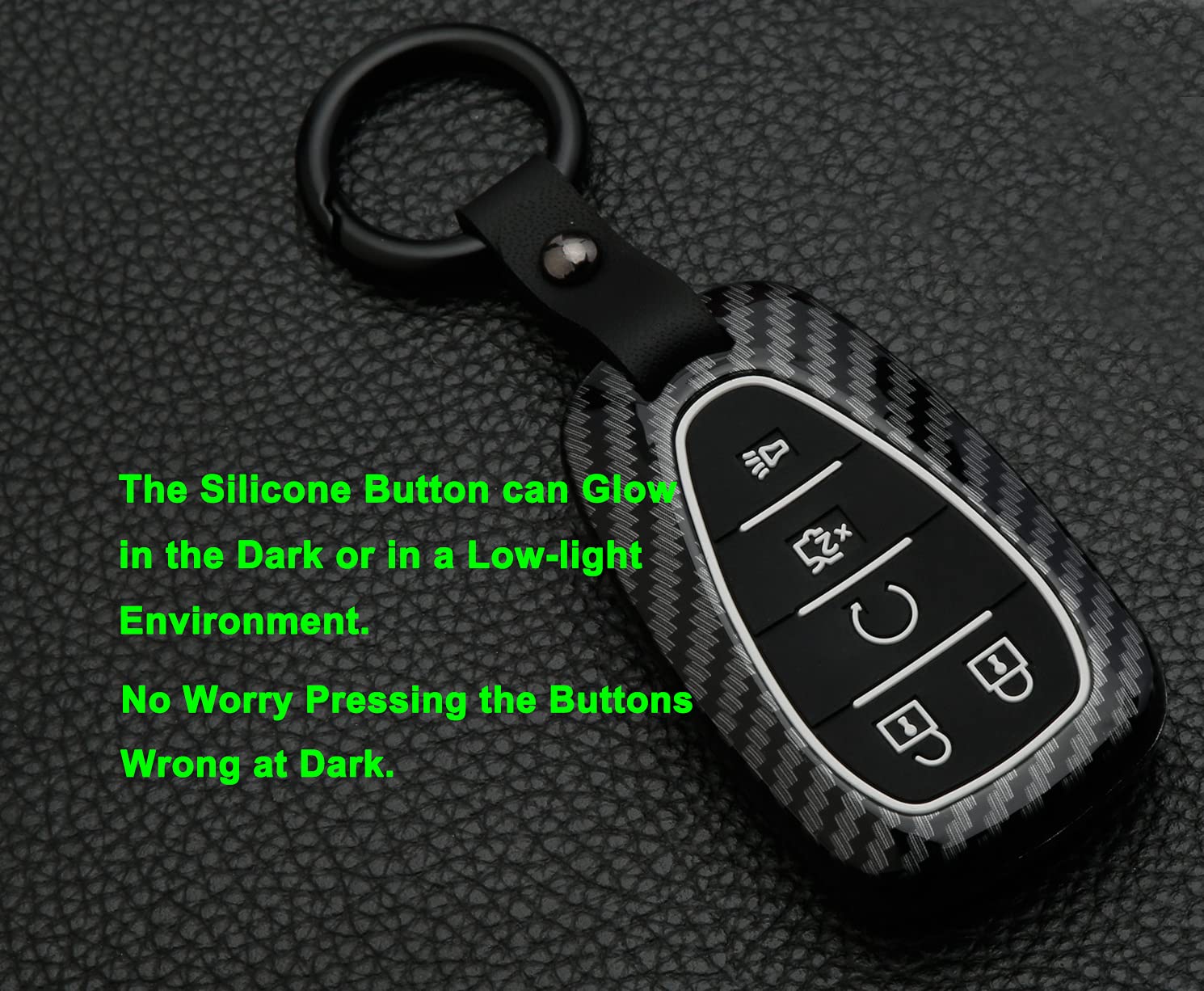 Muxkenper Key Fob Cover Case Fit for Chevrolet 2019 2018 2017 Chevy Malibu Camaro Equinox Trax Traverse Sonic Cruze Volt Spark Keyless Entry Remote Case Holder - View 5 of 7