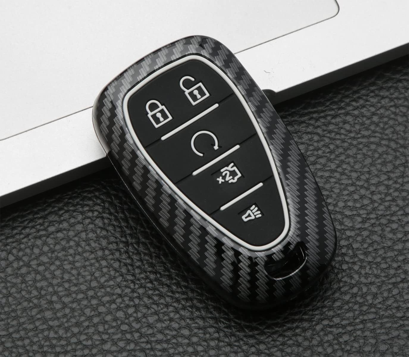 Muxkenper Key Fob Cover Case Fit for Chevrolet 2019 2018 2017 Chevy Malibu Camaro Equinox Trax Traverse Sonic Cruze Volt Spark Keyless Entry Remote Case Holder - View 7 of 7