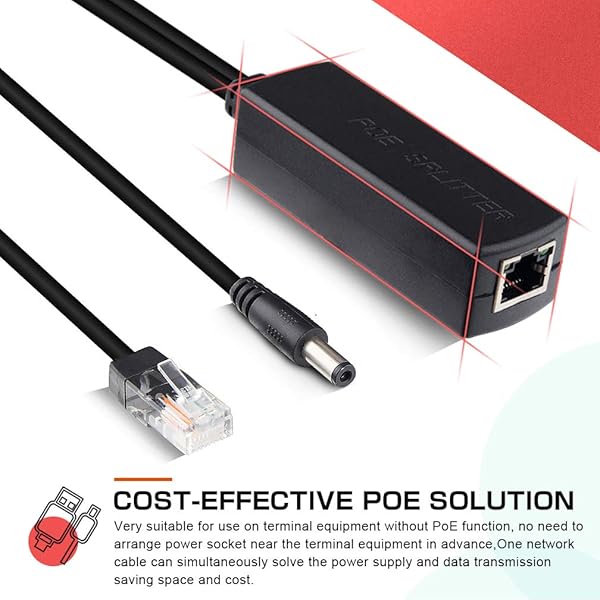 ipolex ipolex Gigabit PoE Splitter Adapter 48V to 12V DC Jack 5.5x2.1mm for Surveillance Camera CCTV VoIP Phone IEEE 802.3af/at Compliant - View 3 of 9
