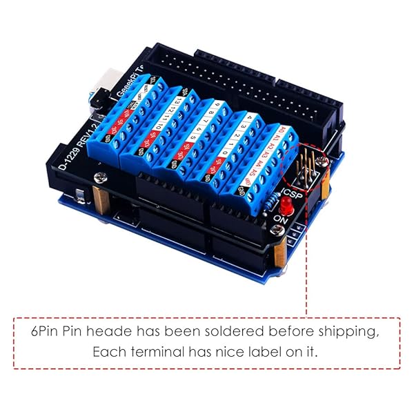 GeeekPi GeeekPi Screw Terminal Hat for Arduino UNO GPIO Expansion Board with Horn Socket Connector and Breakout Module - View 6 of 10