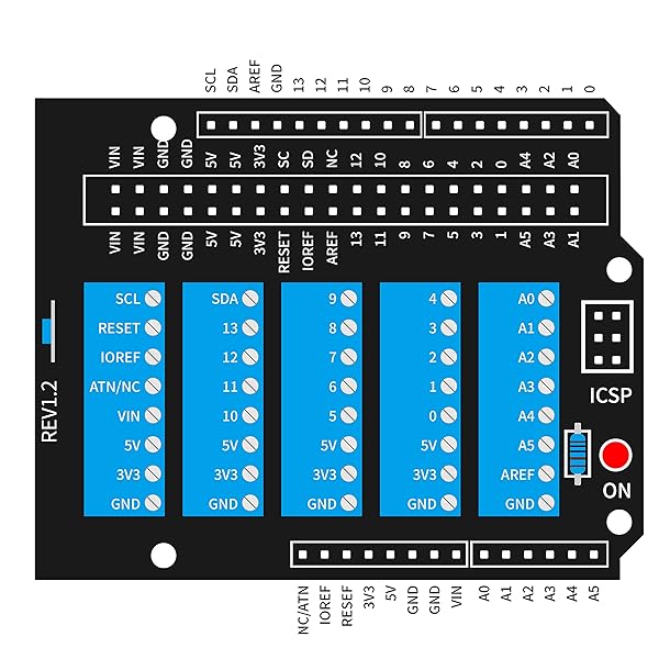 GeeekPi GeeekPi Screw Terminal Hat for Arduino UNO GPIO Expansion Board with Horn Socket Connector and Breakout Module - View 10 of 10