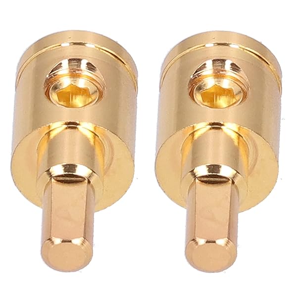 aqxreight Power Wire Terminal 2pcs 0GA Reducer Connector Pure Copper Gold Plated for Car Audio Amplifier Battery Cable Modification - View 10 of 10
