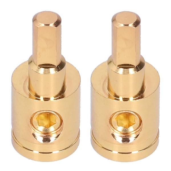 aqxreight Power Wire Terminal 2pcs 0GA Reducer Connector Pure Copper Gold Plated for Car Audio Amplifier Battery Cable Modification