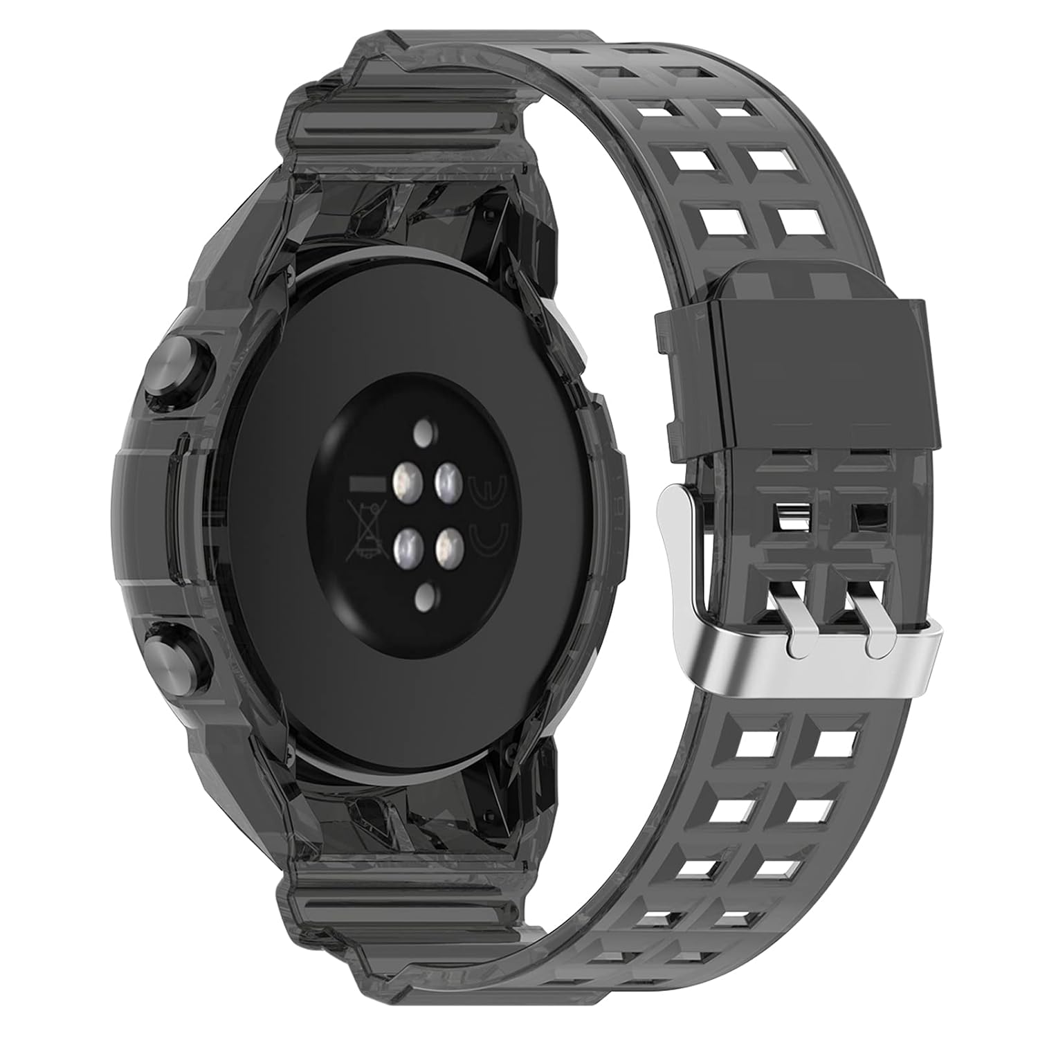 LOKEKE LOKEKE for Huawei Watch GT2 46MM Replacement Wrist Band - Transparency Replacement Silicone Wrist Watch Band Strap For Huawei Watch GT2 46MM(Black) - View 3 of 6