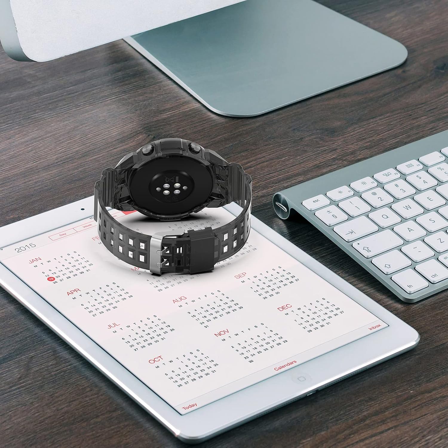 LOKEKE LOKEKE for Huawei Watch GT2 46MM Replacement Wrist Band - Transparency Replacement Silicone Wrist Watch Band Strap For Huawei Watch GT2 46MM(Black) - View 5 of 6