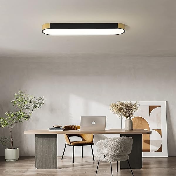 Tioolo Tioolo Dimmable LED Ceiling Lights Modern Acrylic Linear Lamp 2.3FT Semi Flush Mount with Remote for Kitchen Dining Living Room - View 6 of 10