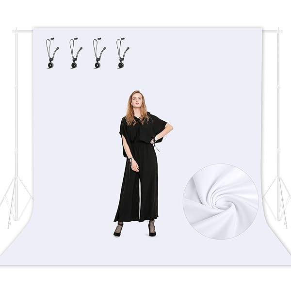 EMART 8.5x10ft White Photo Backdrop - Perfect for Photography, Parties & Video Shoots | Durable Polyester Fabric