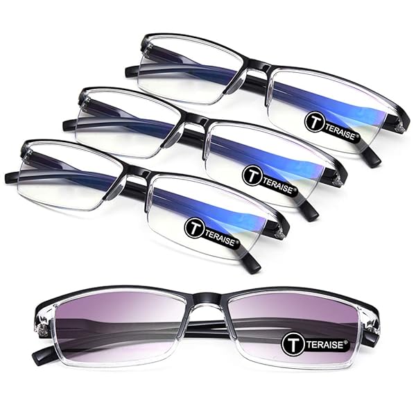 TERAISE TERAISE 4-Pack Blue Light Blocking Reading Glasses Ultralight Computer Eyewear for Men and Women with 1-Pack Anti-UV Reading Sunglasses - View 2 of 7
