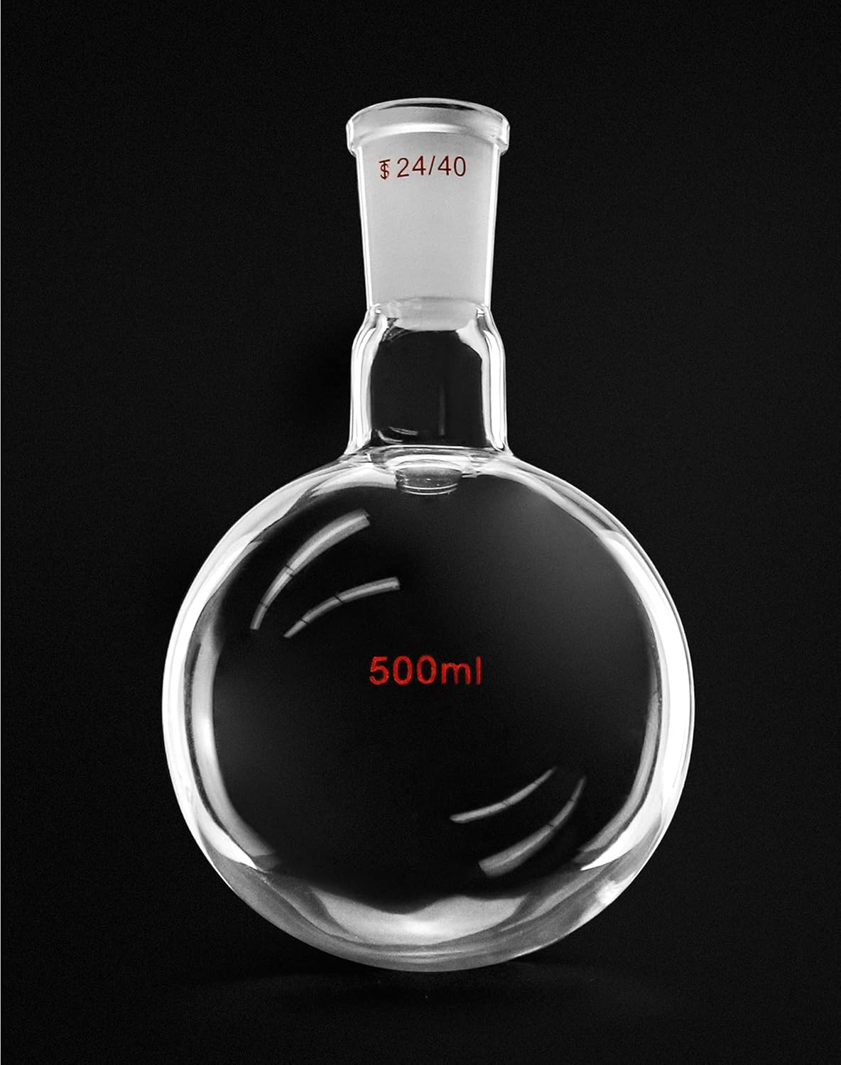 QWORK QWORK 500ml Boiling Flask Single Neck Round Bottom 24/40 Standard Taper Outer Joint Laboratory Glassware - View 2 of 6