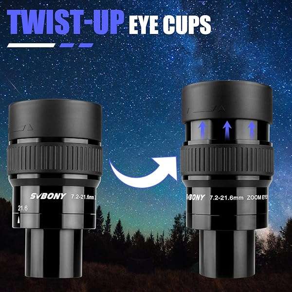 SVBONY SVBONY SV191 Zoom Eyepiece 7.2-21.6mm for Telescopes - 1.25 Inch Compatible Lens - View 5 of 10