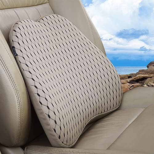 XINJUN XINJUN Memory Foam Lumbar Support Pillow for Car Office Chair Recliner Sofa Beige - View 3 of 8