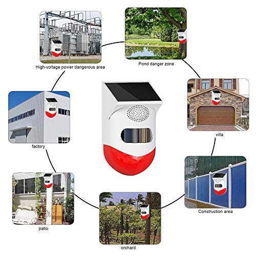 ChunHee Solar Strobe Alarm Light with Motion Sensor & 129dB Siren - Waterproof Security System for Home, Farm & Yard (2 Pack) - View 9 of 10