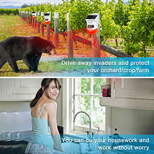 ChunHee Solar Strobe Alarm Light with Motion Sensor & 129dB Siren - Waterproof Security System for Home, Farm & Yard (2 Pack) - View 10 of 10
