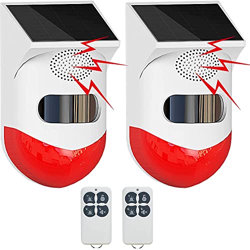 ChunHee Solar Strobe Alarm Light with Motion Sensor & 129dB Siren - Waterproof Security System for Home, Farm & Yard (2 Pack) - View 2 of 10
