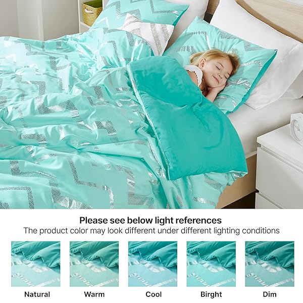 CODi Codi Teen Girls Twin Size Bedding Set Teal Blue Comforter for College Dorm All Seasons 3 Piece Set - View 3 of 8