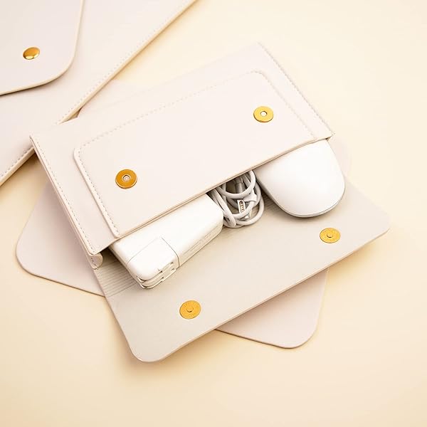 Benfan Benfan 15 Inch Laptop Sleeve for MacBook Pro 15 16 Surface Book 15 Dell XPS 15 with Pouch Mouse Pad Cord Organizer White - View 5 of 10