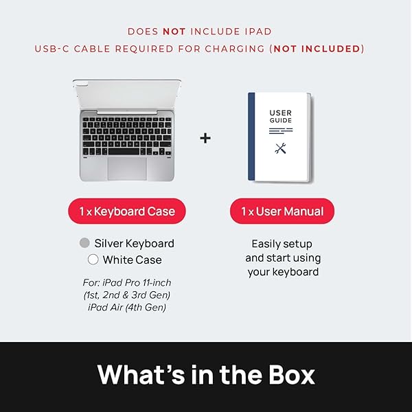 Brydge Upgrade Your iPad Pro 11 with Brydge 11 MAX+ Wireless Keyboard Case & Multi-Touch Trackpad - Silver & White SnapFit Design - View 8 of 8