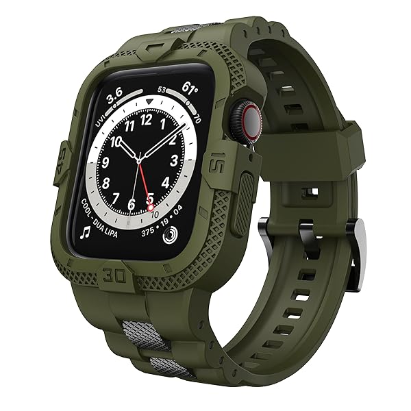 GELISHI Buy GELISHI Army Green Sport Band for Apple Watch 45mm/44mm/42mm - Rugged & Protective for Series 9, 8, 7, 6, SE, 5, 4, 3