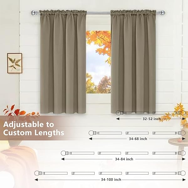 HORSE SECRET Silver Curtain Rods 32 to 66 Inch Heavy Duty Adjustable Rods with Brackets for Windows and Doors in Bedroom Living Room Kitchen Bathroom - View 4 of 7