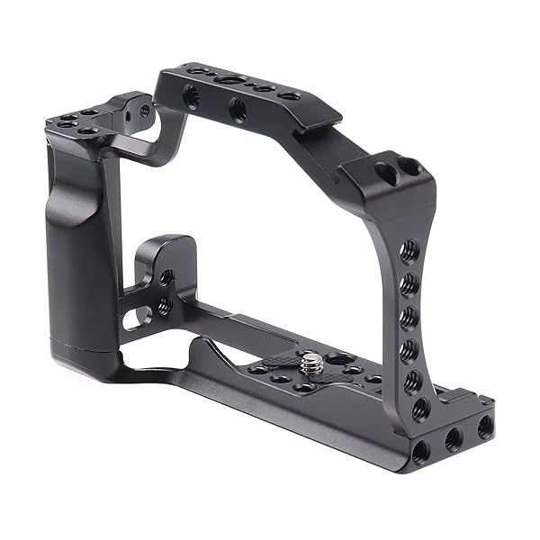 FocusFoto FocusFoto Camera Cage for Canon EOS M50/M5 - Aluminium Rig with Cold Shoe & Mounting Screws for Video Filmmaking - View 4 of 11