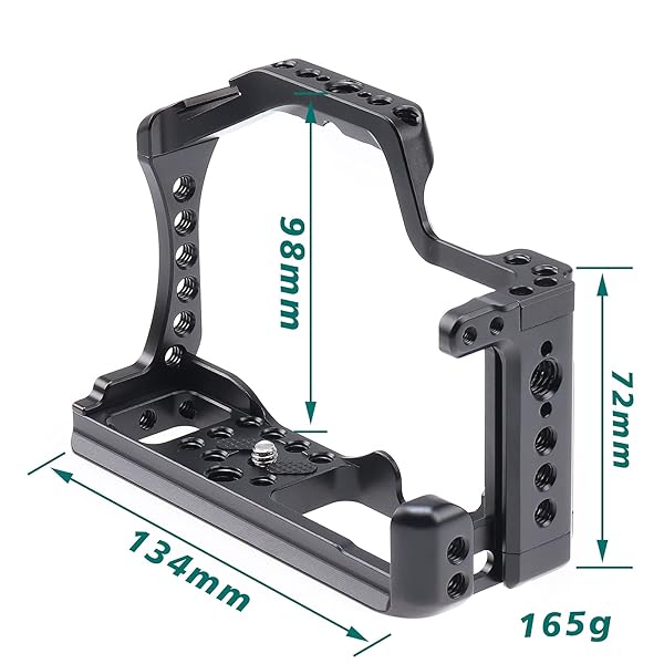 FocusFoto FocusFoto Camera Cage for Canon EOS M50/M5 - Aluminium Rig with Cold Shoe & Mounting Screws for Video Filmmaking - View 5 of 11