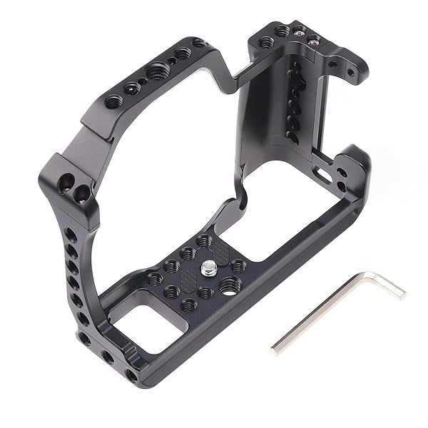 FocusFoto FocusFoto Camera Cage for Canon EOS M50/M5 - Aluminium Rig with Cold Shoe & Mounting Screws for Video Filmmaking - View 11 of 11