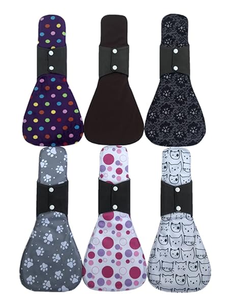 Sigzagor MUMBABY 6 Pack 16 Inch Ultra Deep Sleep Charcoal Bamboo Reusable Menstrual Pads for Overnight Comfort