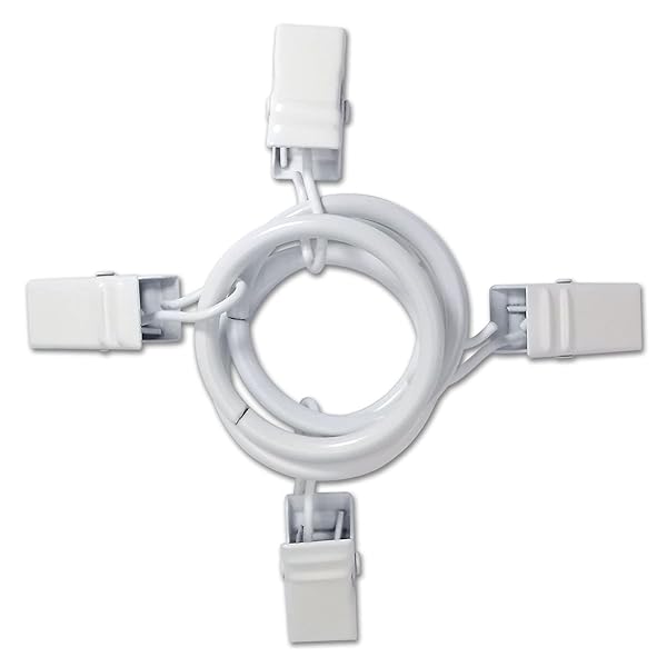 LLPJS LLPJS 44 Pack Curtain Rings with Clips for Drapery Bows 1 Inch Interior Diameter Fits 5/8 Inch Rod White - View 4 of 7