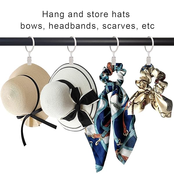 LLPJS LLPJS 40 Pack Curtain Rings with Clips for Drapery and Bows 1.26 Inch Interior Diameter Fits 1 Inch Rod White - View 6 of 7