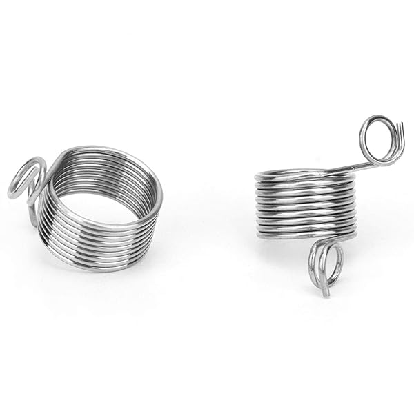 Fdit Fdit Yarn Knitting Thimble Set of 2 Stainless Steel Coiled Finger Rings for Knitting Crafts Accessories Tool - View 2 of 8