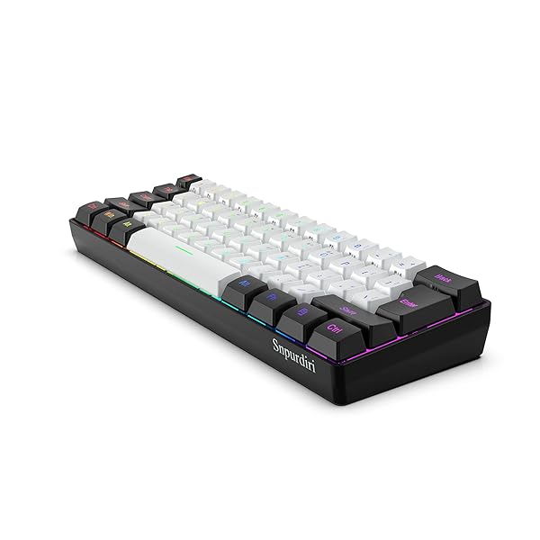 Snpurdiri Buy Snpurdiri 60% Wired RGB Gaming Keyboard - Compact, Waterproof, 61 Keys for PC/Mac - Perfect for Gamers & Travel! - View 4 of 10