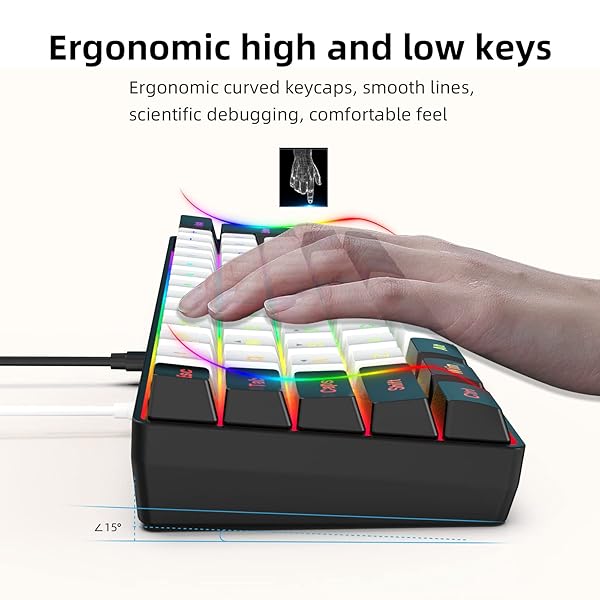 Snpurdiri Buy Snpurdiri 60% Wired RGB Gaming Keyboard - Compact, Waterproof, 61 Keys for PC/Mac - Perfect for Gamers & Travel! - View 5 of 10