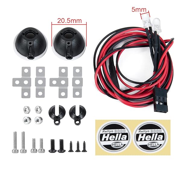 AXSPEED Que-T 2pcs Round Light Headlight Spotlight for 1:10 RC Trx4 TRX6 SCX10 90046 RC Car Upgrade Lighting Accessory - View 3 of 7