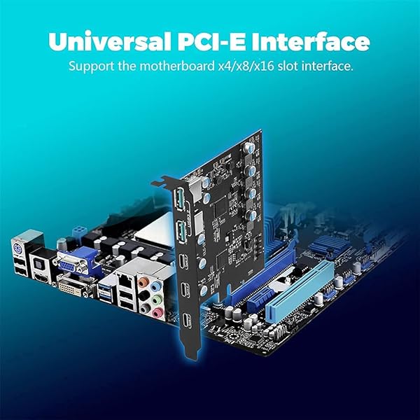 YEELIYA PCIe to USB 3.2/3.1 Gen 2 Card - 10Gbps 5-Port USB Hub for Windows, Linux & Mac - View 4 of 8