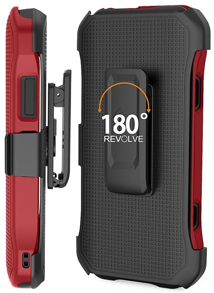 Nakedcellphone Kyocera DuraForce Ultra 5G UW Case with Kickstand & Belt Clip - Nakedcellphone Combo in Red - View 6 of 11