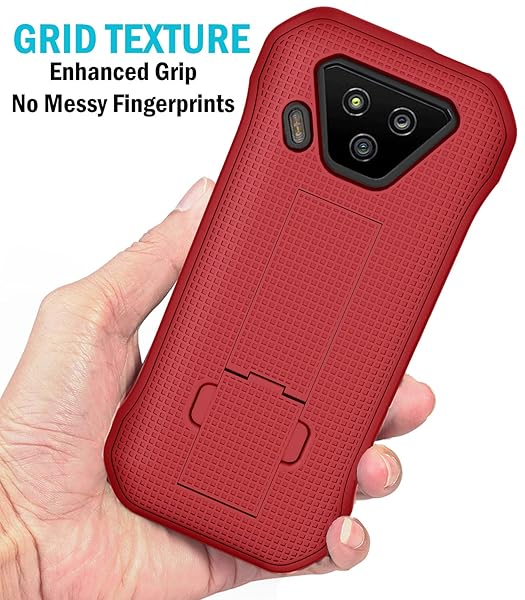 Nakedcellphone Kyocera DuraForce Ultra 5G UW Case with Kickstand & Belt Clip - Nakedcellphone Combo in Red - View 8 of 11