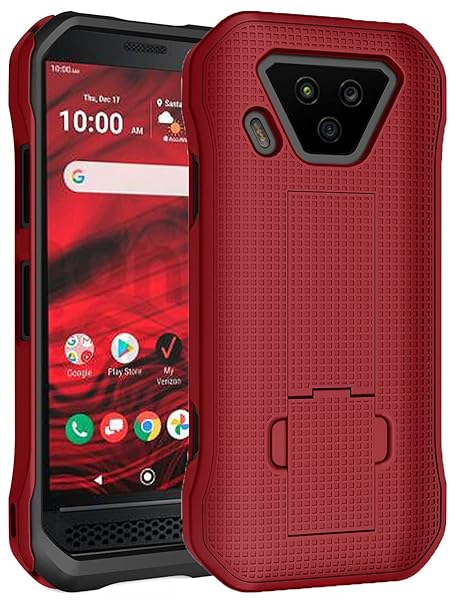 Nakedcellphone Kyocera DuraForce Ultra 5G UW Case with Kickstand & Belt Clip - Nakedcellphone Combo in Red - View 11 of 11