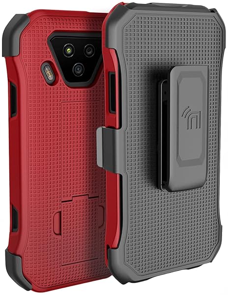 Nakedcellphone Kyocera DuraForce Ultra 5G UW Case with Kickstand & Belt Clip - Nakedcellphone Combo in Red - View 3 of 11