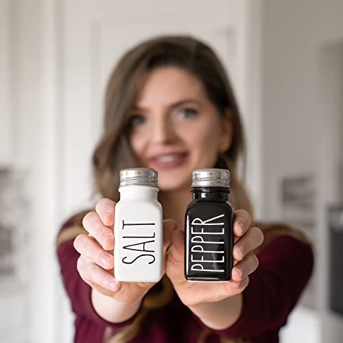 Heartland Home Heartland Home Farmhouse Ceramic Salt and Pepper Shakers Set 100 Percent Stoneware with Extra Lids for Kitchen Use - View 8 of 10