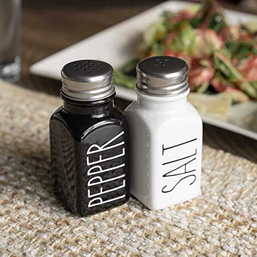 Heartland Home Heartland Home Farmhouse Ceramic Salt and Pepper Shakers Set 100 Percent Stoneware with Extra Lids for Kitchen Use - View 9 of 10
