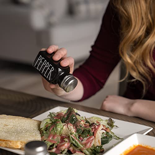 Heartland Home Heartland Home Farmhouse Ceramic Salt and Pepper Shakers Set 100 Percent Stoneware with Extra Lids for Kitchen Use - View 10 of 10