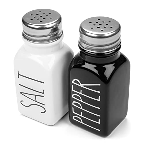 Heartland Home Heartland Home Farmhouse Ceramic Salt and Pepper Shakers Set 100 Percent Stoneware with Extra Lids for Kitchen Use - View 2 of 10