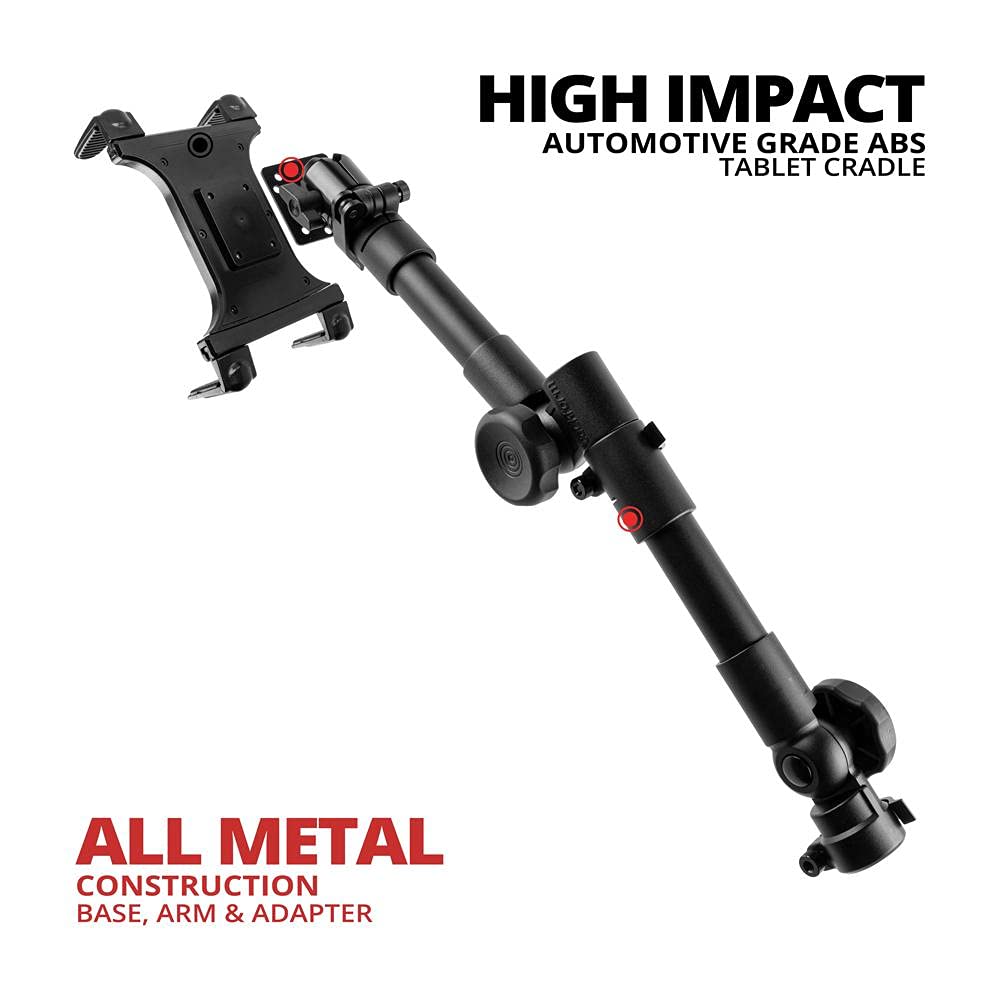 Tackform Heavy Duty Tablet Truck Mount Telescoping 20 to 30 Inch Seat Rail Mount Compatible with Most Trucks and Vehicles with Accessible Floor Bolt - View 5 of 8