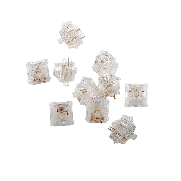 YMDK YMDK Aqua King Linear Switches: 4Pin & 5Pin Options (55g, 62g, 67g) for Mechanical Keyboards - Clear Cover - View 4 of 6