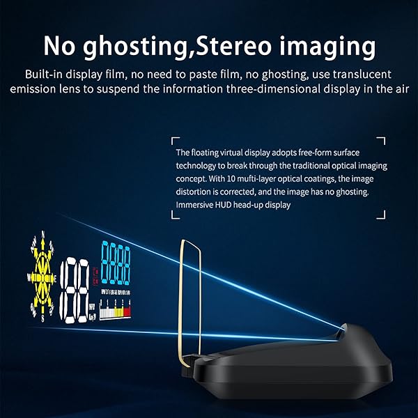 wiiyii Wiiyii Car HUD C5: OBDII & GPS Scanner for Speed, Fuel, Fault Codes - Universal Compatibility - View 7 of 10