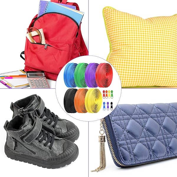 Syhood 35 Yards Assorted Colors Nylon Coil Zippers with 70 Zipper Sliders for DIY Sewing and Tailoring Craft Supplies - View 7 of 7